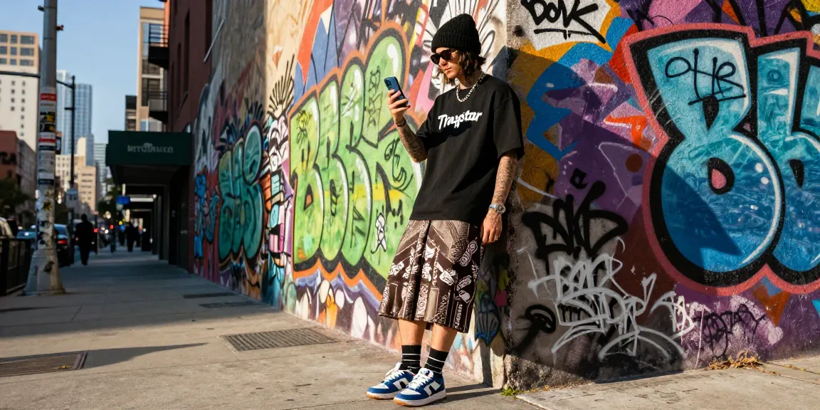 Trapstar Tuta indossata in un ambiente urbano, perfetta per uno stile di vita streetwear.